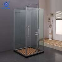 KK8010 Stainless steel Frameless Square Hinge Shower Enclosure Bathroom Designs