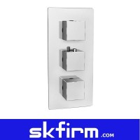 Chrome Bath rainfall Shower Thermostatic valve concealed shower set