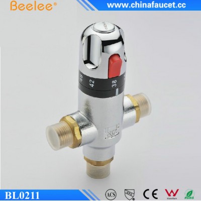 Beelee Copper Cartridge G1/2" Adjustable Temperature Thermostatic Mixing Valve for Solar System